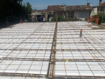 Ferraillage d'une dalle avant coulage, Toulouse