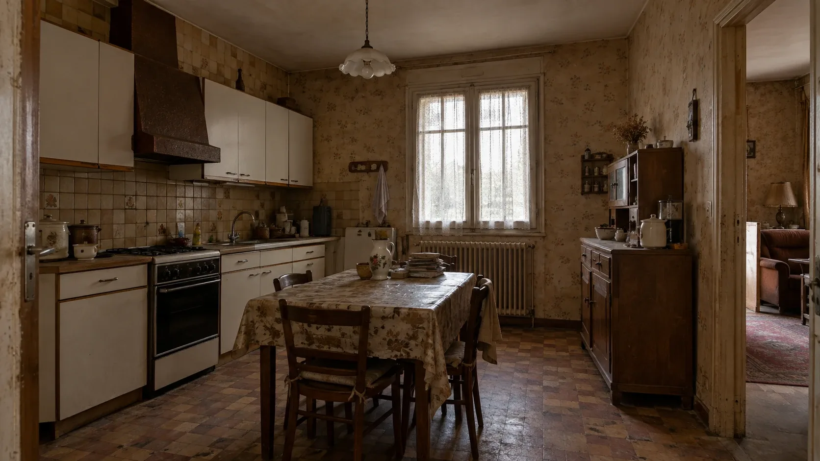 Cuisine ancienne et encombrée avant curage, Toulouse